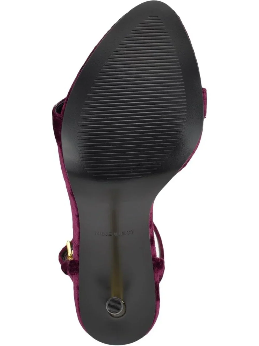 Women's Dark Purple Velvet Open Toe Ankle Strap Reina Stiletto Heel Sandal Shoes